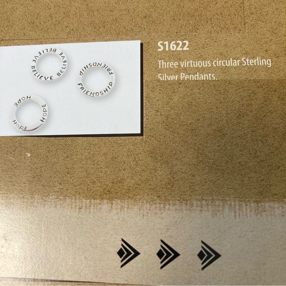 Silpada 3 circular Sterling Silver pendants Hope Believe Friendship - Picture 7 of 10